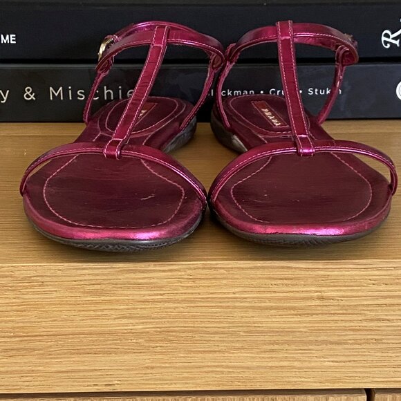 Metallic Magenta Prada Sandals 36.5 - Picture 7 of 7